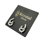 Modern Curve Crystal Stud Earrings