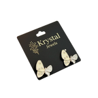 Ivory Butterfly Crystal Stud Earrings