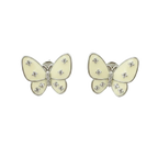 Ivory Butterfly Crystal Stud Earrings