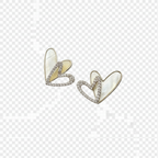 Dual Heart Pearl Inlay Stud Earrings