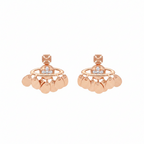 Rose Gold Coin Charm Hoop Earrings