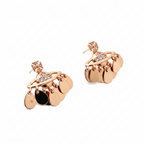 Rose Gold Coin Charm Hoop Earrings