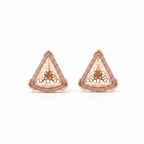Rose Gold Filigree Triangle Stud Earrings