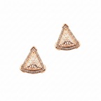 Rose Gold Filigree Triangle Stud Earrings