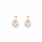 Rose Gold Dual Stone Hoop Earrings
