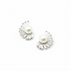 Pearl Radiance Sunburst Stud Earrings