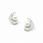 Pearl Radiance Sunburst Stud Earrings