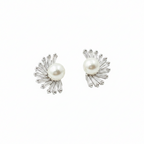 Pearl Radiance Sunburst Stud Earrings