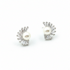 Pearl Radiance Sunburst Stud Earrings