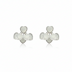 Mother-of-Pearl Heart Cluster Stud Earrings