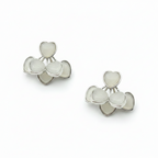 Mother-of-Pearl Heart Cluster Stud Earrings