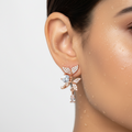 Rose Gold Leaf Drop Earrings