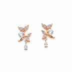 Rose Gold Leaf Drop Earrings