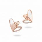 Rose Gold Double Heart Stud Earrings