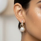 Gold Crystal Hoop Earrings