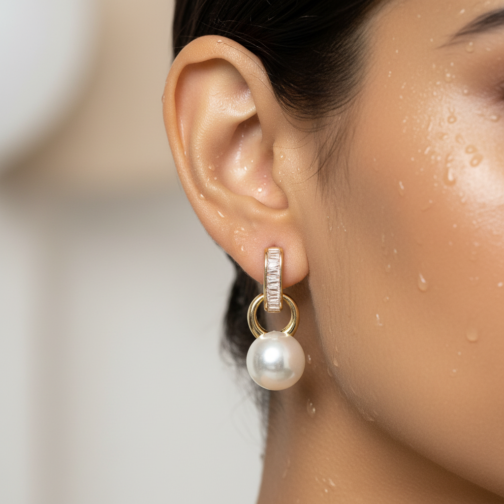 Gold Crystal Hoop Earrings