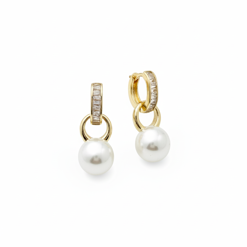 Gold Crystal Hoop Earrings