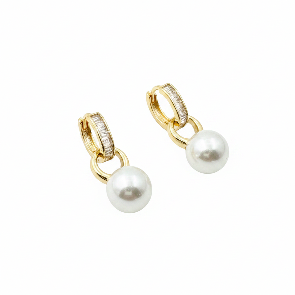 Gold Crystal Hoop Earrings