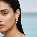 Rose Gold Prism Crystal Drop Stud Earrings