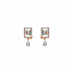 Rose Gold Prism Crystal Drop Stud Earrings