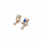 Rose Gold Prism Crystal Drop Stud Earrings