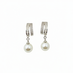 Silver Dual-Hoop Crystal Earrings