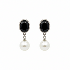 Silver Dual-Hoop Crystal Earrings