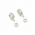 Silver Dual-Hoop Crystal Earrings