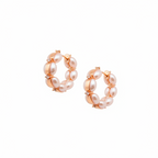 Blush Pearl Curve Huggie Earrings