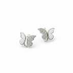 Dual-Tone Butterfly Huggie Earrings