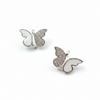Dual-Tone Butterfly Huggie Earrings