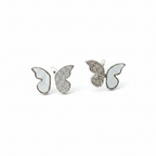 Dual-Tone Butterfly Huggie Earrings