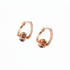 Smoky Crystal Pavé Huggie Earrings