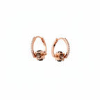 Smoky Crystal Pavé Huggie Earrings