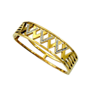 Zigzag Crystal Accent Gold Cuff
