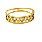 Zigzag Crystal Accent Gold Cuff