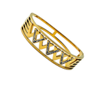 Zigzag Crystal Accent Gold Cuff