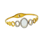 Crystal Halo Circles Gold Cuff