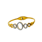 Crystal Halo Circles Gold Cuff
