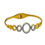 Crystal Halo Circles Gold Cuff