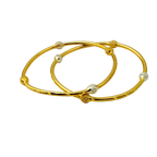 Dual-Tone Beaded Gold Bangles