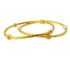 Dual-Tone Beaded Gold Bangles