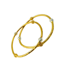 Dual-Tone Beaded Gold Bangles