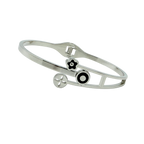 Minimal Charm Motif Silver Cuff