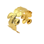 Bold Floral Gold Cuff Bracelet