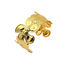 Bold Floral Gold Cuff Bracelet