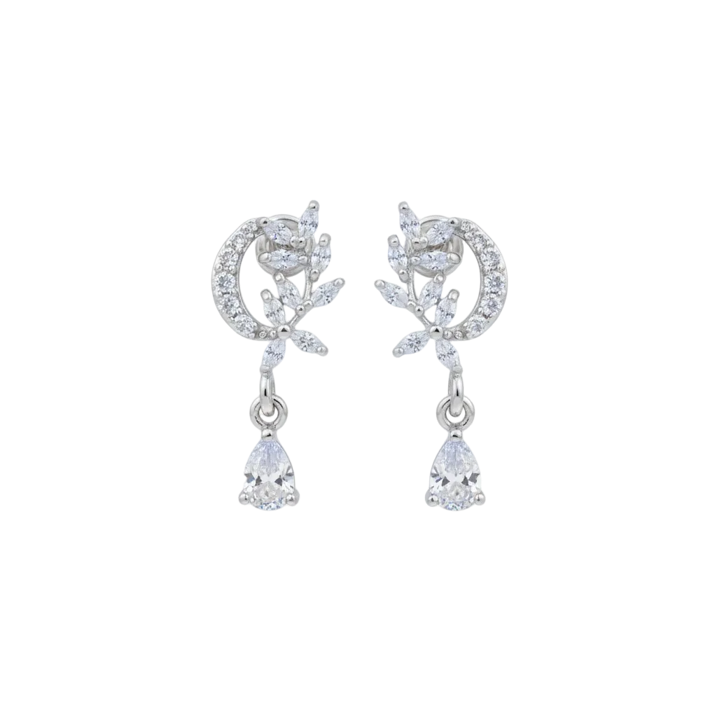 Crystal Leaf Drop Earrings