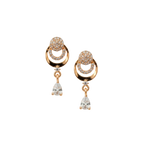 Rose Gold Crystal Halo Drop Earrings