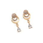 Rose Gold Crystal Halo Drop Earrings
