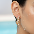 Floral Leaf Drop Earrings
